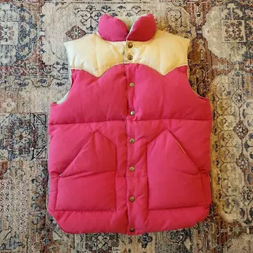 더블 웍스 웨어하우스 가죽 요크 다운 베스트