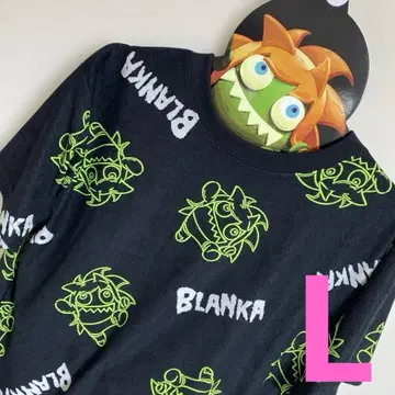 스트리트 파이터 BLANKA 블랑카 파일 상하의 L 블랙 남성용