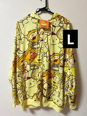 폼폼푸딩 30주년 기념 올 패턴 후드티 L 아베일