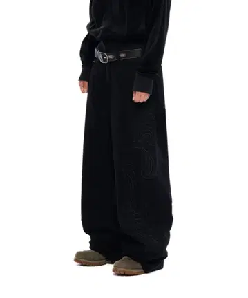 AAKAM Needlework Wave Cotton Pants 2