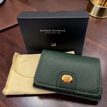 상자 수납 가방 포함 던힐 키케이스 6연 가죽 다크 그린