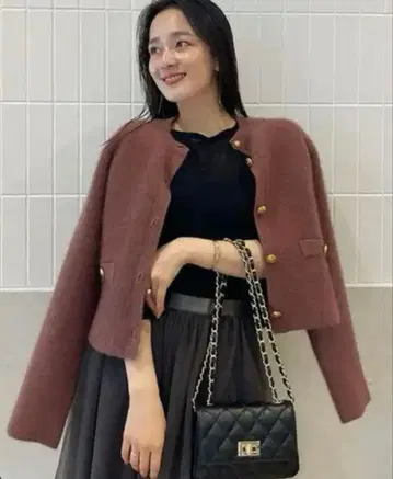 anuans 라쿤 블렌드 노카라 니트 자켓