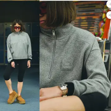 COZ WRAPINKNOT 래핀노트 하프 지퍼 니트 캐시미어