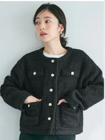 coca 코카 [ 완판템 ] 골드 버튼 보아 자켓 M 블랙