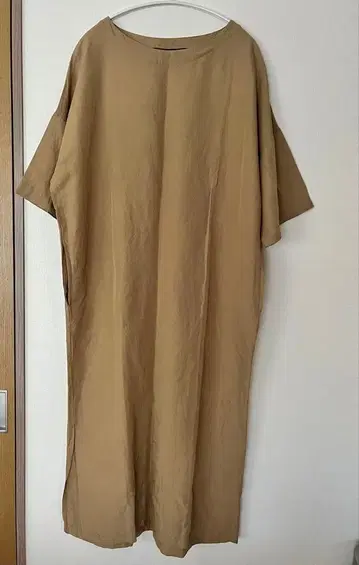 squady 스카디 브라운 티셔츠 롱 원피스 반팔 사이드 슬릿