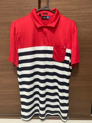 J. Lindeberg 슬림핏 피케 셔츠 빨간색/스트라이프