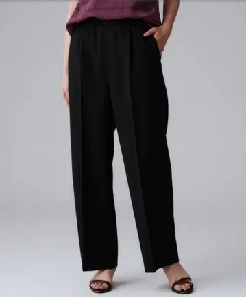 UNTITLED 리락쿨 팬츠 와이드 팬츠 블랙