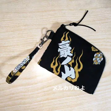 스모 고노야마 타케쿠마베야 유카타 옷감 L자 지퍼 파우치 패스 케이스