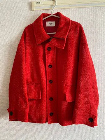 하이넥 트위드 숏 자켓