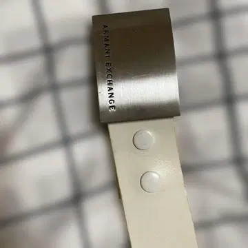 Armani Exchange 화이트 가죽 벨트
