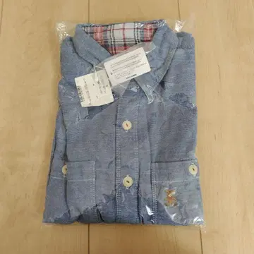 미사용 새상품 미키하우스 긴팔 셔츠 파랑 100% 코튼