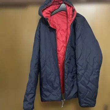 HANG TEN 후드 부착 다운 자켓 L 사이즈 네이비/레드