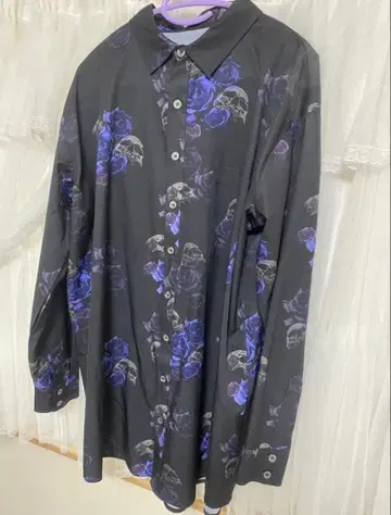 JURY BLACK / Skull Rose 토탈 패턴 셔츠