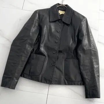 레어 J.CREW 가죽 자켓 올 가죽 블랙 소가죽