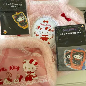 산리오 키티 백 & 파우치 & 씰, 참 세트