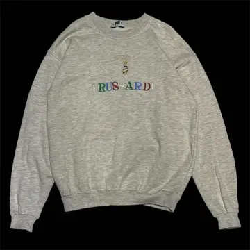 80s 90s TRUSSARDI 이탈리아제 맨투맨 자수 로고 빅 로고