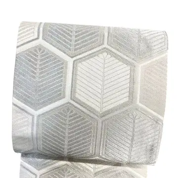 후쿠로 오비 키코 다이오마츠 은사 화이트 베이스 기모노 032b p