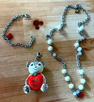 ANNA SUI 안나수이 목걸이 곰 지르코니아 스톤