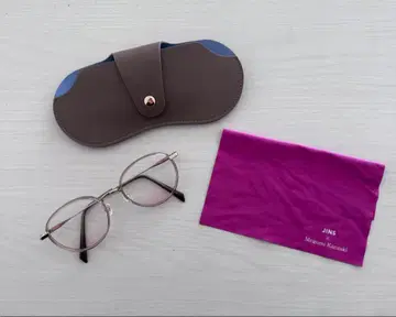 JINS 카미사키 메구미 콜라보 소두 프레임 티크 렌즈 안경