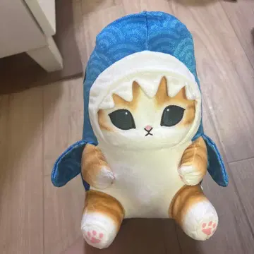 고양이와 물고기 디자인 봉제 인형 약 30cm