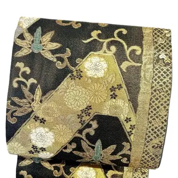 후쿠로 오비 당초 국화 매화 벚꽃 금실 기모노 032b p