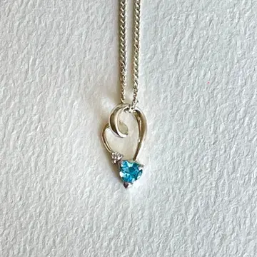 S925 블루 토파즈 실버 목걸이 하트