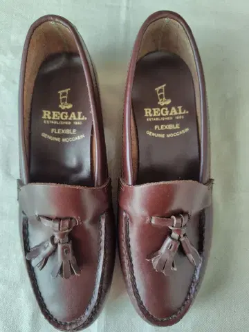 [ 미사용 새상품 ] REGAL 리갈 브라운 가죽 태슬 로퍼 23cm