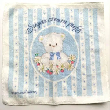 1997년 산리오 슈가 크림 퍼프 핸드 타월 손수건 헤이세이 레트로
