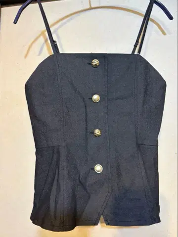 natural couture 블랙 데님 뷔스티에