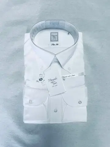 Hitoyoshi 슬림핏 화이트 버튼다운 셔츠 41/86