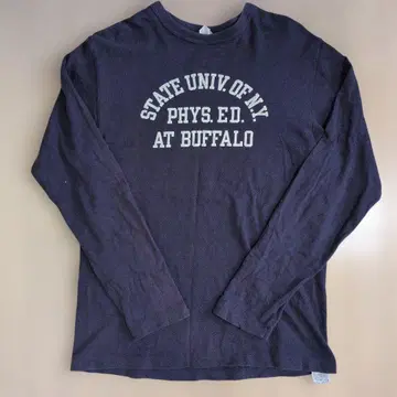 WAREHOUSE 3단 아치 긴팔 티셔츠 갈라짐 프린트