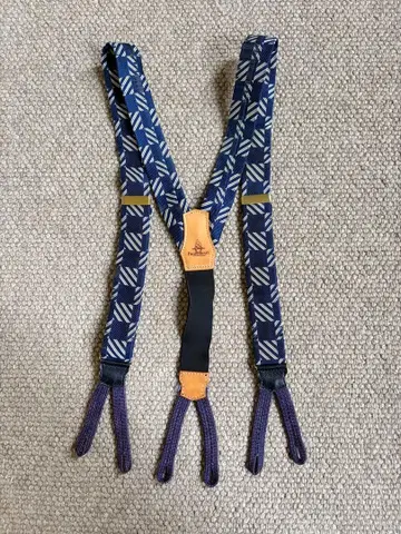 Paul Stuart 폴 스튜어트 실크 가죽 서스펜더