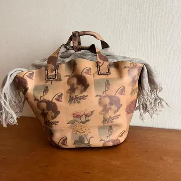 ebagos 플라워 프린트 백 바스켓 포켓