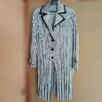 깅엄 체크 스페치오 롱 코트