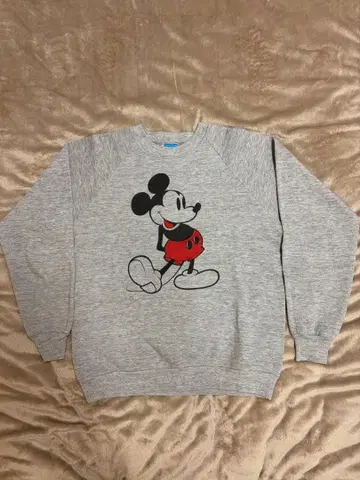 80s USA제 Disney 미키 그레이 맨투맨 빈티지