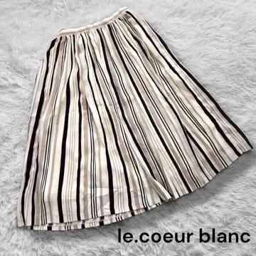 le.coeur blanc 르 쿠르 블랑 플리츠 스커트 스트라이프 38