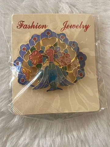 오늘 한정 판매 칠보 세공 화려한 공작 브로치