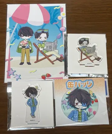 대죄 바캉스 캔뱃지/미니 아크릴 스탠드/특전 엽서 신바시 이치바마에 세트