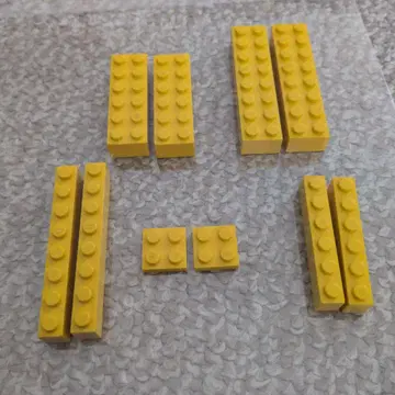 레고 블록 옐로우 컬러 직사각형, 플레이트 각종 세트