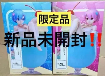 라운드원 한정판 리제로 렘 라무 피규어 크림 소다