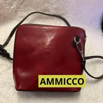 안미코 이탈리아 가죽 천연 가죽 미니 백 와인 레드