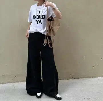 ok.soon monotone tweed wide pants