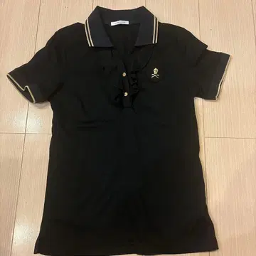 MARK & LONA 블랙 프릴 피케 셔츠