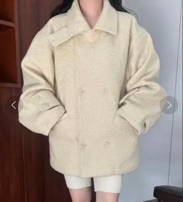 lawgy 컬 더블 브레스티드 벨트 포인트 코트