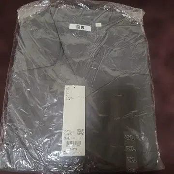 UNIQLO U 다크 그레이 XXL 긴팔 오픈 카라 셔츠