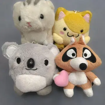 고양이 코알라 너구리 동물 캐릭터 봉제 인형 4개 세트