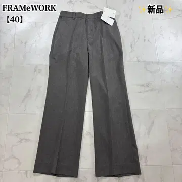 [ 새상품 ] 프레임워크 트로피컬 크로스 센터 프레스 팬츠 40 브라운