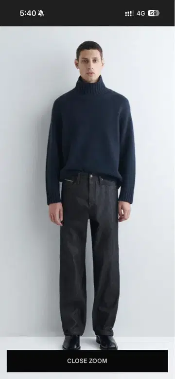 COS RIDER RAW 셀비지 스트레이트 레그 청바지 인디고