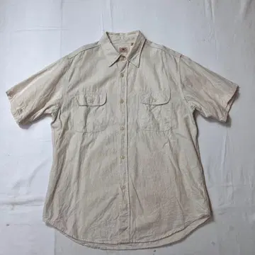 S/S 슈가케인 화이트 샴브레이 셔츠 L