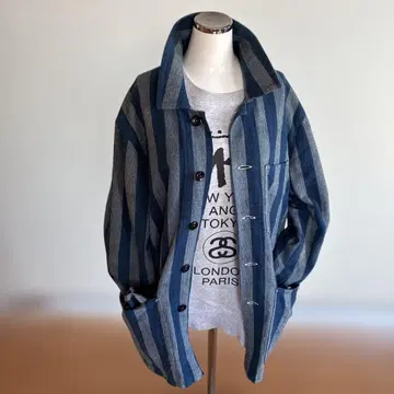 가이진 인디고 스트라이프 커버올